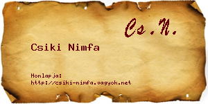 Csiki Nimfa névjegykártya