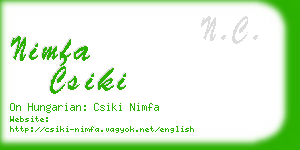 nimfa csiki business card